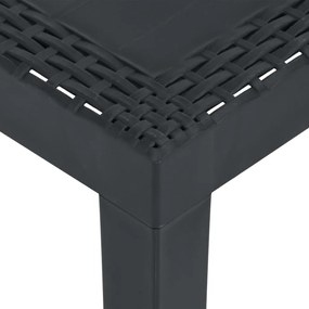 3 pcs conjunto lounge de jardim c/ almofadões plástico cinzento