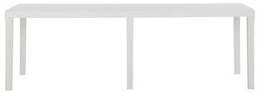 Mesa de jardim 220x90x72 cm PP branco