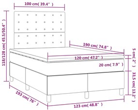 Cama boxspring com colchão 120x190 cm veludo preto