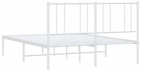 Estrutura de cama com cabeceira 120x200 cm metal branco