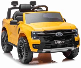 Carro elétrico para Crianças 12V Ford Ranger LIFT Assento de couro, Rodas de EVA Amarelo