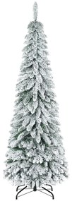 HOMCOM Árvore de Natal Artificial Nevada com 523 Ramos Suporte de Aço Dobrável Decoração para Casa Festas Ø74x180 cm Verde | Aosom Portugal