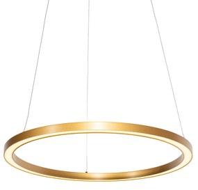 Candeeiro de suspensão dourado 60cm com LED regulável 3 passos - Girello