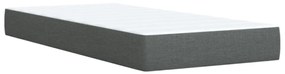 Cama com molas/colchão 90x190 cm tecido cinza-escuro