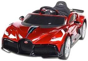 Bugatti Divo Carro elétrico para crianças 12v, módulo de música, assento de couro, pneus de borracha EVA