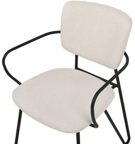 Conjunto de 2 cadeiras de jantar em tecido creme ELKO Beliani