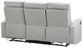 Conjunto de sofás com 6 lugares reclináveis elétricos em veludo cinzento claro VERDAL Beliani