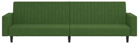 Sofá-cama de 2 lugares veludo verde-escuro