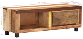 Móvel de TV 100x30x33 cm madeira recuperada maciça