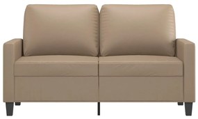Sofá de 2 lugares 120 cm couro artificial cor cappuccino