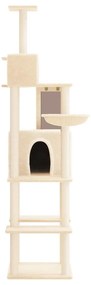 Árvore p/ gatos c/ postes arranhadores sisal 201 cm cor creme