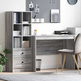 vidaXL Mesa com Armazenamento 2 pcs Sonoma cinzento 100 x 50 x 76 cm