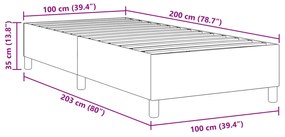 Cama Box Spring vidaXL Creme 100x200 cm Tecido Canelado
