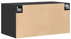 Armário de parede 80x42,5x40 cm derivados de madeira preto
