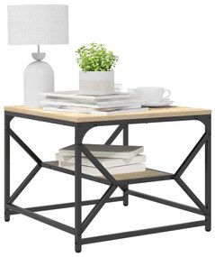 mesa de café com prateleira em carvalho Sonoma – 51x50x40 cm – feita d