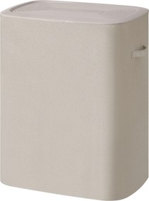 Cesto da roupa suja com tampa e 2 compartimentos, separador de roupa suja de 160 L, 56 x 40 bege