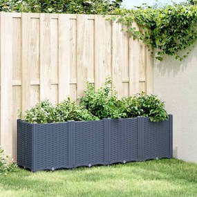 Vaso/floreira 160x40x53 cm PP cinzento azul