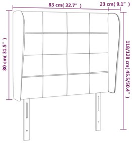 Cabeceira de cama c/ abas tecido 83x23x118/128 cm azul