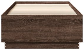 Estrutura de cama 75x190 cm derivados madeira carvalho castanho