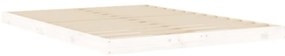Estrutura de cama de casal 135x190 cm pinho maciço branco