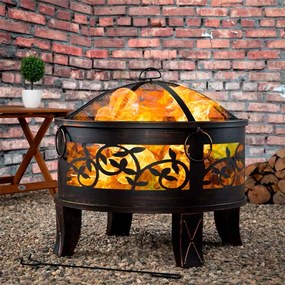 Braseira Jardim em aço Ø66cm aspeto antigo Preto com reflexos bronze