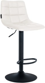 Conjunto de 2 bancos altos Jerry em couro sintético com estrutura preta 87-108,5 x 43 x 46,5 cm Branco