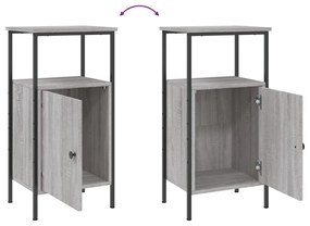 Mesas cabeceira 2 pcs 41x31x80cm deriv. madeira cinzento sonoma