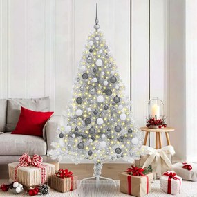 Árvore de Natal Artificial Prateado 180 cm Aço