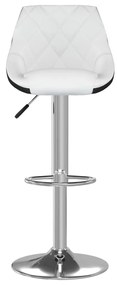 Bancos de bar 2 pcs couro artificial branco e preto