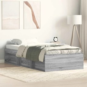 Estrutura de cama 90x200 cm cinzento sonoma