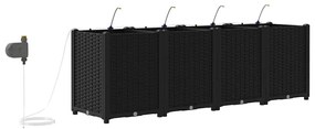 Jardineiras de Jardim 1 pc Preto 160 x 40 x 52 cm Plástico