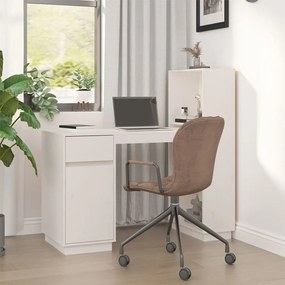 vidaXL Secretária 110x53x117 cm madeira de pinho maciça branco