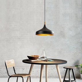 Chandelier Saglam – Preto, Dourado, Antigo – Diâmetro 36 cm, Altura Aj