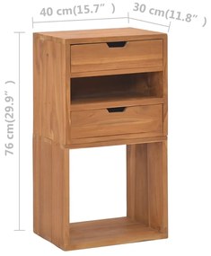 Mesa de cabeceira 40x30x76 cm madeira de teca maciça