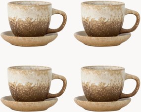 Chávenas de café e pires em grés Brenta, conjunto de 8
