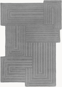 Tapete de lã tufado à mão com relevo Zen Rectangles