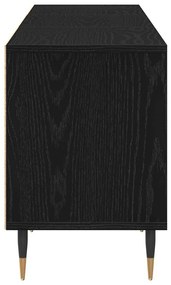 Armário para TV vidaXL Preto Carvalho 150x30x44,5 cm Madeira Reestrutu