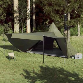 vidaXL Tenda familiar tipi para 8 pessoas impermeável verde azeitona