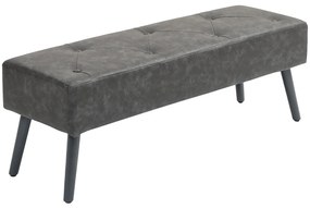 HOMCOM Banco de Pé de Cama Multifuncional Clássico Banco Dormitório com Pés de Madeira e Assento Acolchoado 114x38x42 cm Cinza | Aosom Portugal