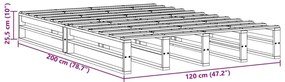 Cama sem colchão 120x200 cm madeira de pinho maciça branco
