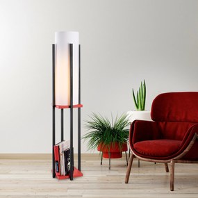 Candeeiro de Pé 7131 – Preto/Vermelho – 25 x 25 x 130 cm