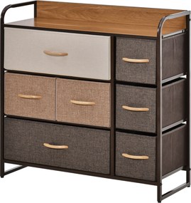 HOMCOM Cómoda com 7 Gavetas de Tecido Dobráveis Móvel Organizador com Estrutura Metálica e Antitombo 80x29x78,5 cm Multicolor | Aosom Portugal