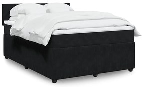 vidaXL Cama com molas/colchão 160x200 cm veludo preto
