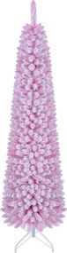 Árvore de Natal Artificial Tipo Lápis, 45 x 45 x 180 cm, Luzes LED Integradas, Rosa