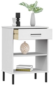 Móvel consola c/ pernas de metal pinho maciço OSLO branco