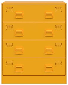 Aparador 67x39x83 cm aço amarelo mostarda