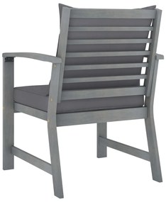 4 pcs conj. lounge jardim c/ almofadões madeira acácia maciça