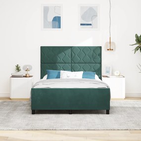 Cama vidaXL Verde Escuro 160x200 cm Veludo