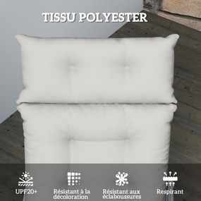Almofada grossa para espreguiçadeira  (NÃO INCLUIDAS), 190 x 56 x 10 cm, UPF20+, colchão para espreguiçadeira com seis presilhas, cinzento claro