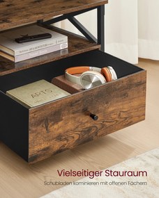 Móvel de TV com gavetas 178 x 40 x 50 cm castanho vintage-preto